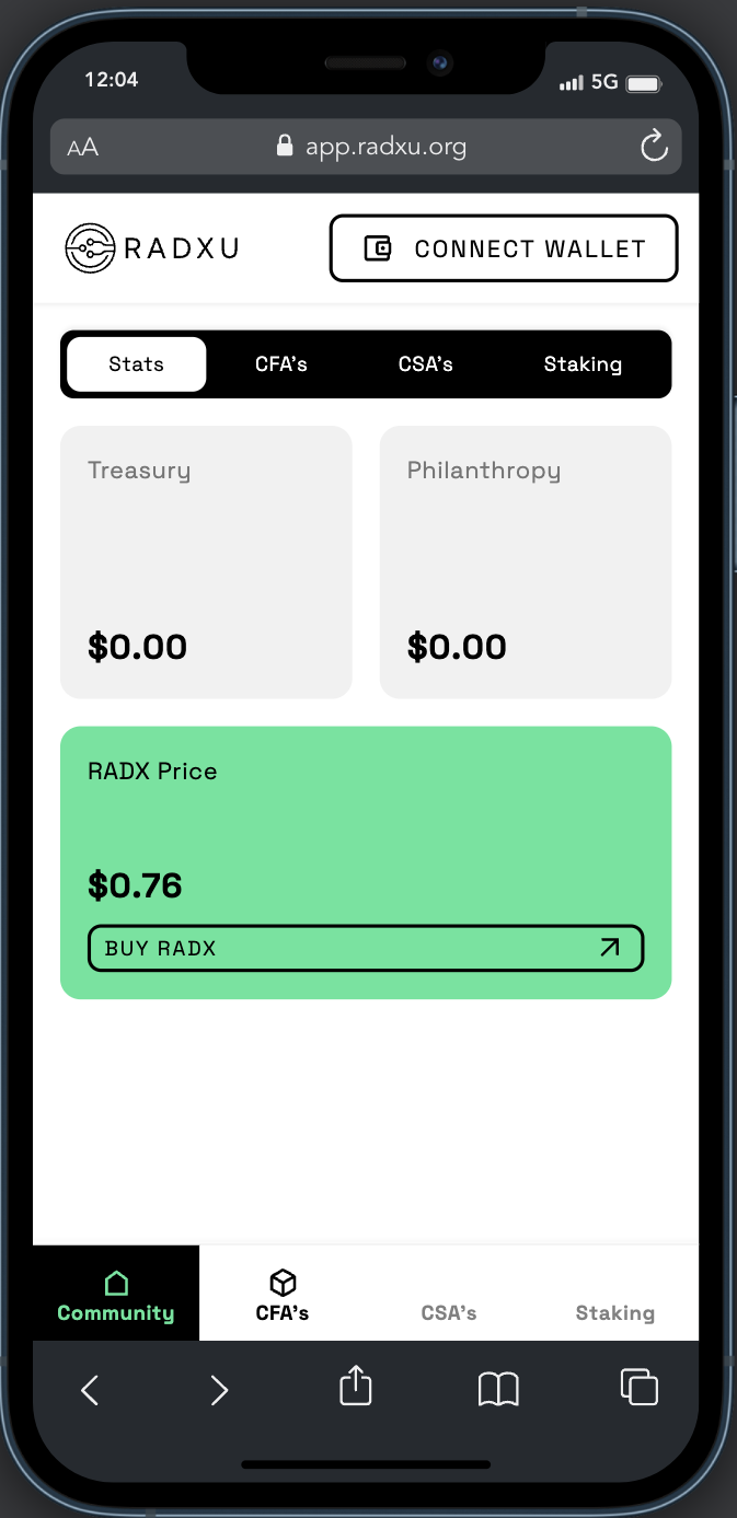 Radxu dApp Mobile 1